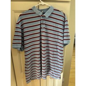 Old Navy XL Striped Polo Shirt Mens‎ Blue Burgundy Short Sleeve Casual Top